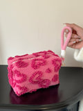 Sweet Plush Heart Large Capacity Cosmetic Bag 6S5CO114