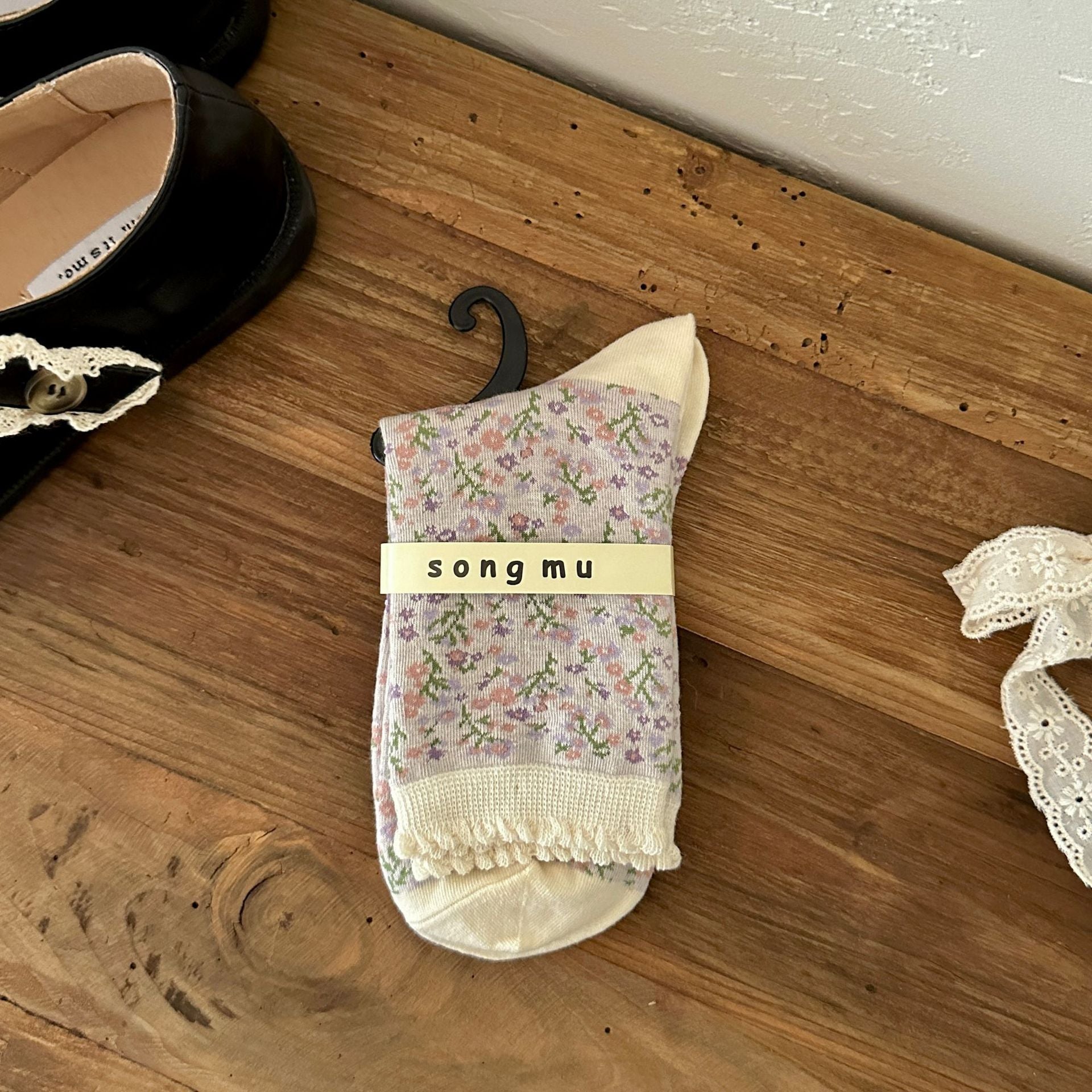Floral Bow Crew Socks - DippedShop Wholesale - #9123