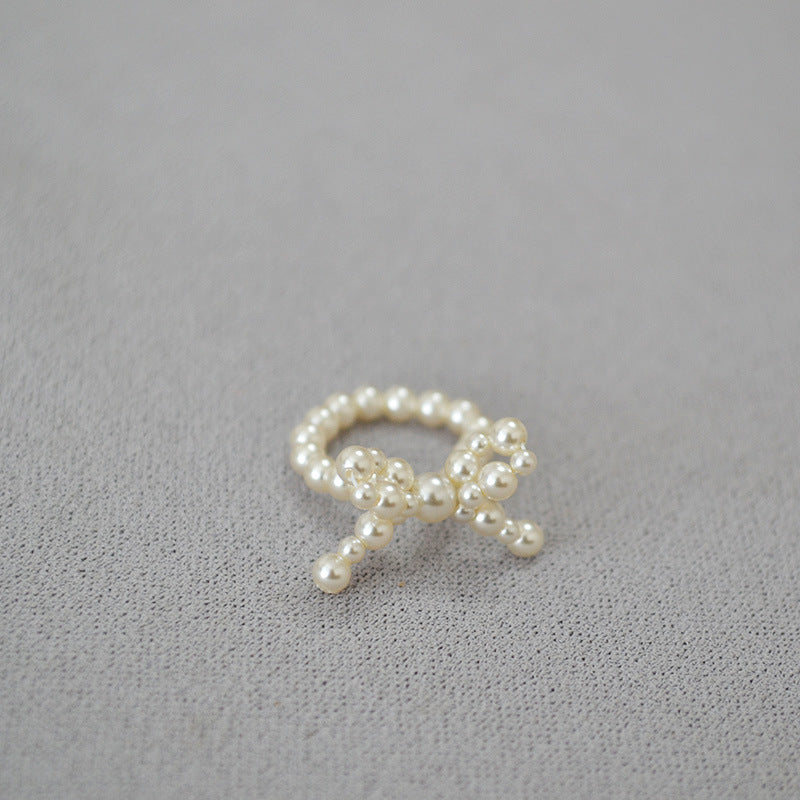 Pearl Bow Stud Earrings - DippedShop Wholesale - #5747