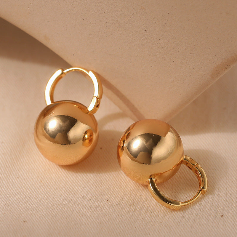 Simple Gold Ball Elegant Earrings DPJE1222