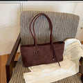Simple Solid Color Suede Shoulder Bag 6W10BBG1871