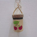 Creative Rhinestones Cherry Bucket Bag Pendant Keychain 6W10BBC625