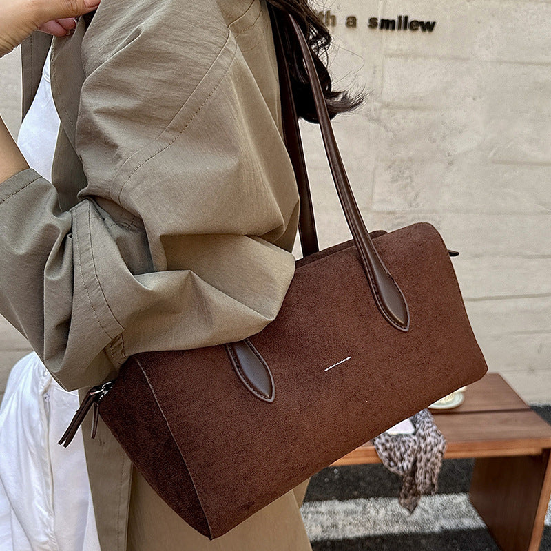 Suede Duffle Shoulder Bag - DippedShop Wholesale - #6611