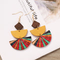 Boho Geometric Wooden Dangle Earrings - DippedShop Wholesale - #6355