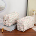 Sweet Floral Print Quilt Shell Cosmetic Bag 6S5CO102