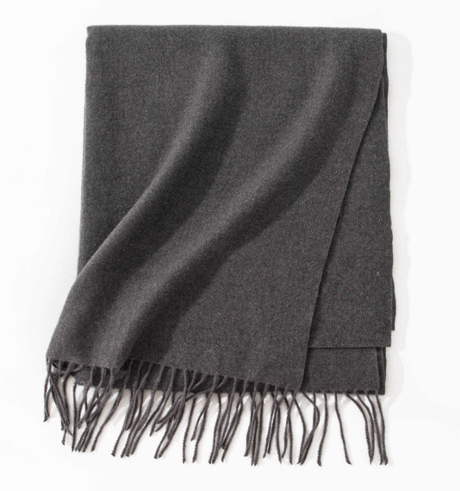 Minimalist Solid Color Tassel Scarf 6W6NSW306