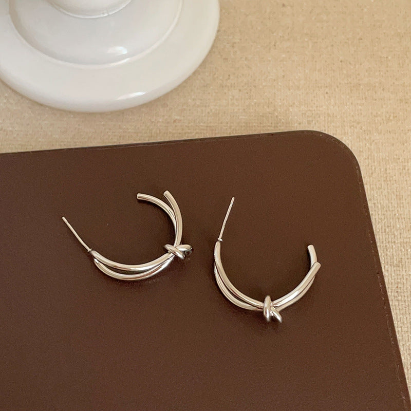 Bowknot Twisted Hoop Earrings - DippedShop Wholesale - #9123
