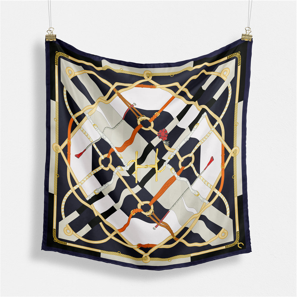 Fashion Abstract Print Versatile Square Silk Scarf 8BW6NSI14