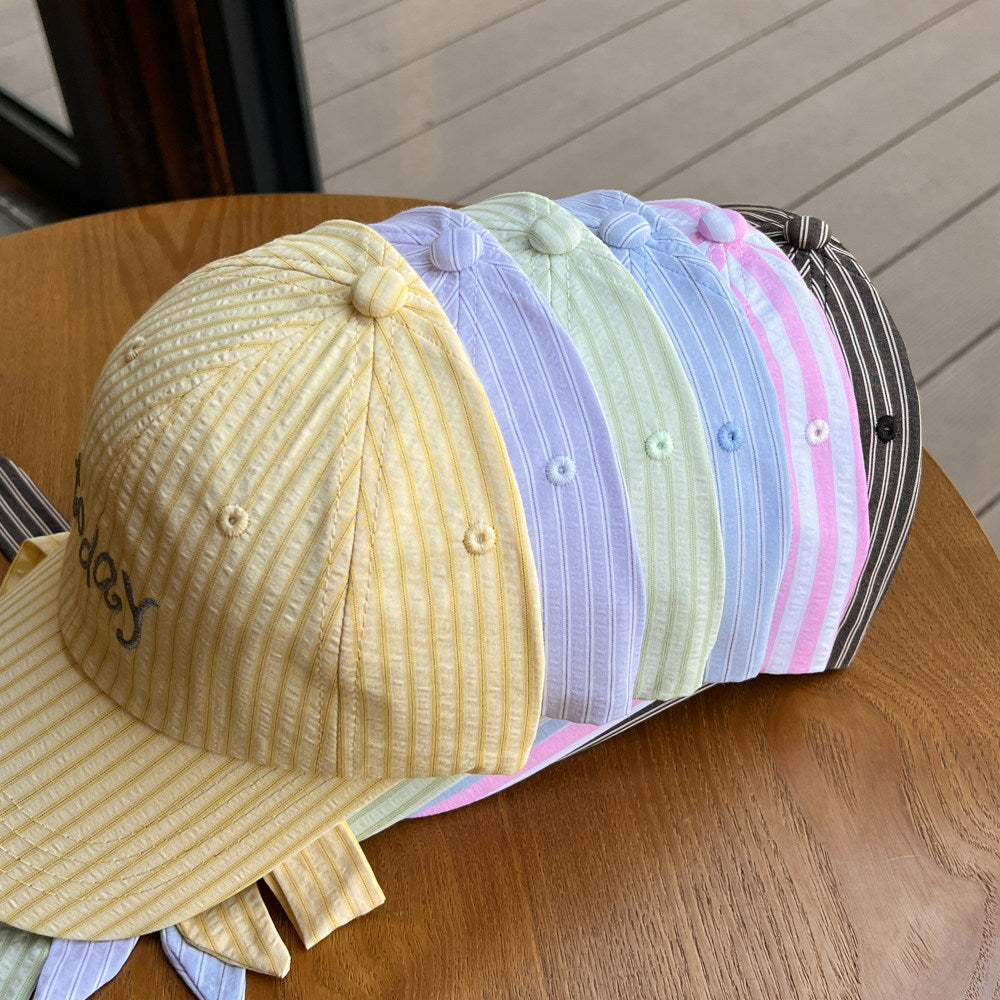 Striped Bowknot Baseball Cap - DippedShop Wholesale - #2643