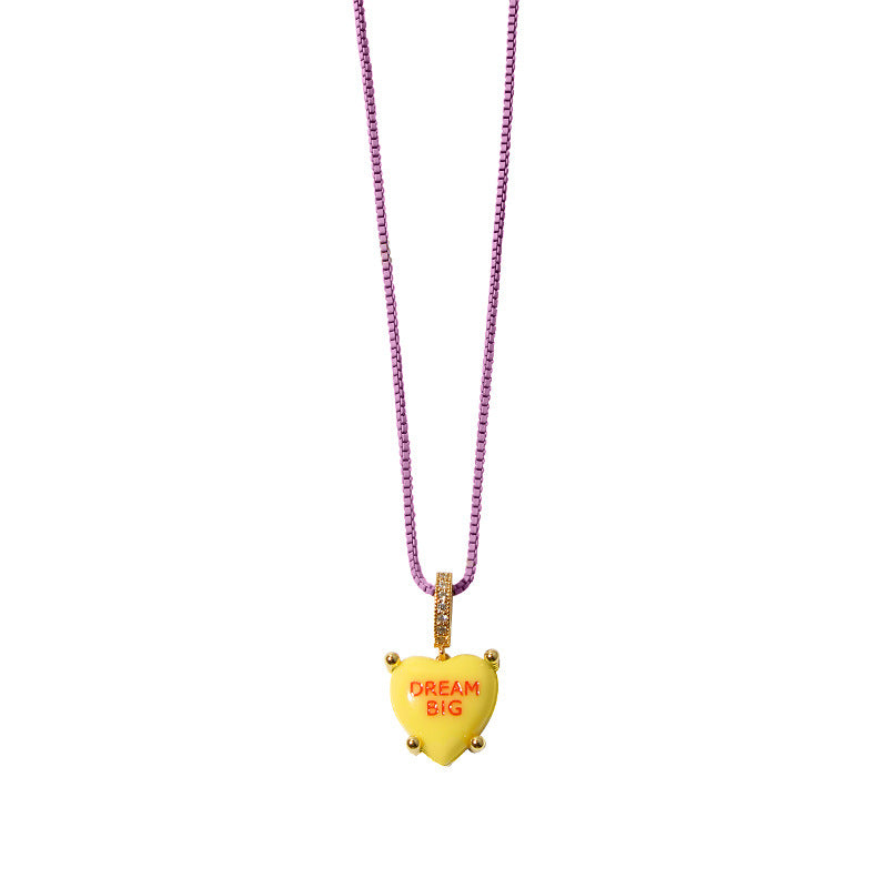 Minimalist Heart Pendant Choker Necklace 6W6JNC451