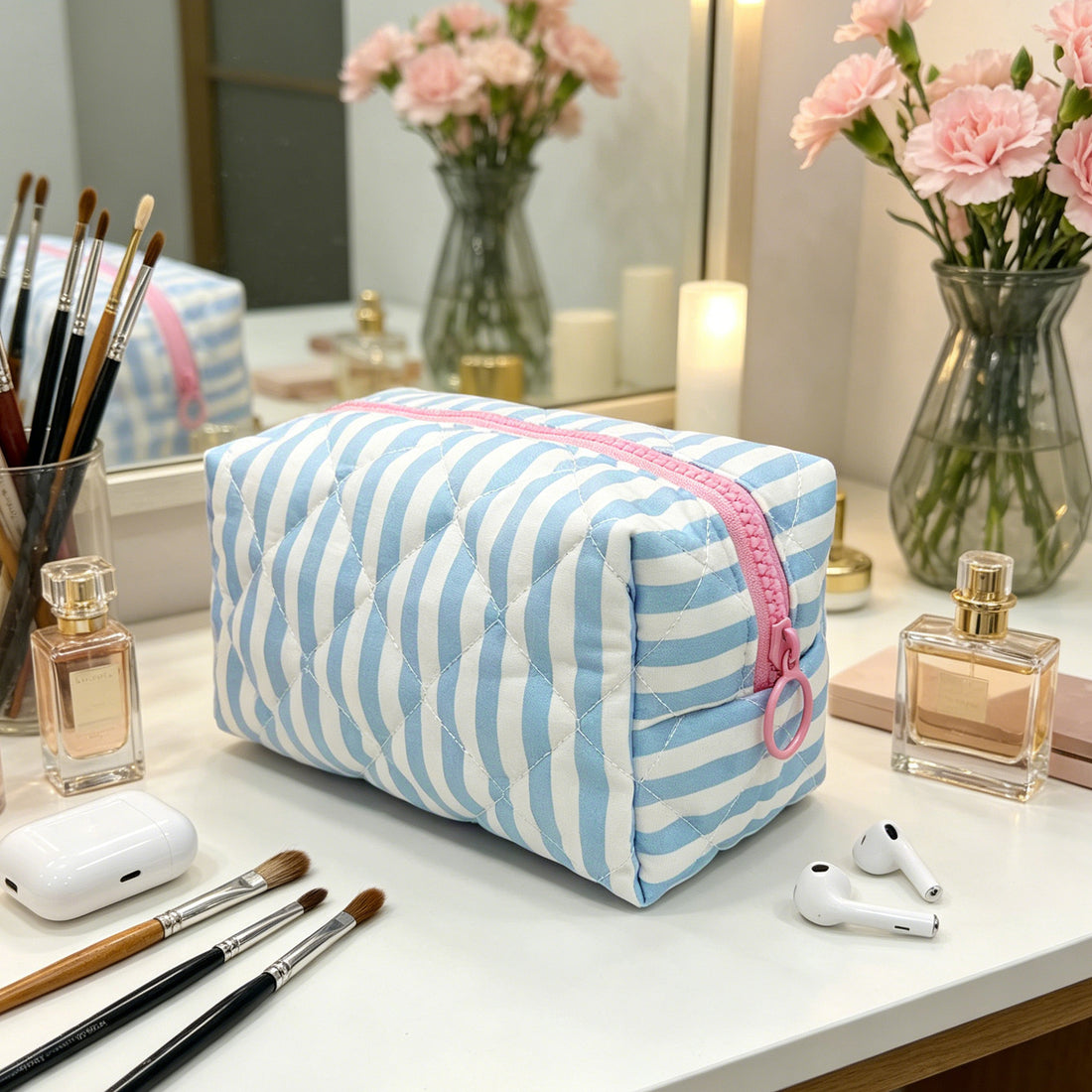 Quilted Cosmetic Bag - DippedShop Wholesale - #5091