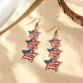 Vintage American Flag Star Pendant Stud Earrings 8ZA6JER185L