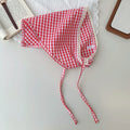 Vintage Plaid Lace Trim Versatile Triangle Scarf MK2BW6W6NSI21