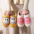 Cute Cartoon Smile Fuzzy Plush Winter Slippers 6W8FSP240