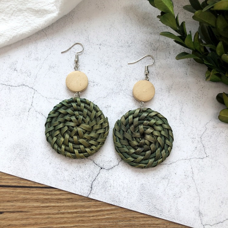 Rattan Beach Dangle Earrings - DippedShop Wholesale - #5555
