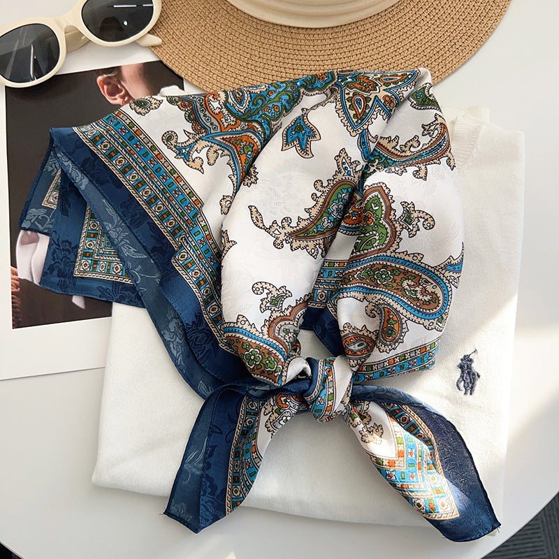 Retro Paisley Print Jacquard Neckerchief Square Scarf MK2BW6W6NSI08