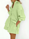 Floral Stripe Shirt Shorts - DippedShop Wholesale - #5795