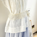 Minimalist Polka Dots Ruffled Edges Silk Scarf MK2BLW6W6NSI68