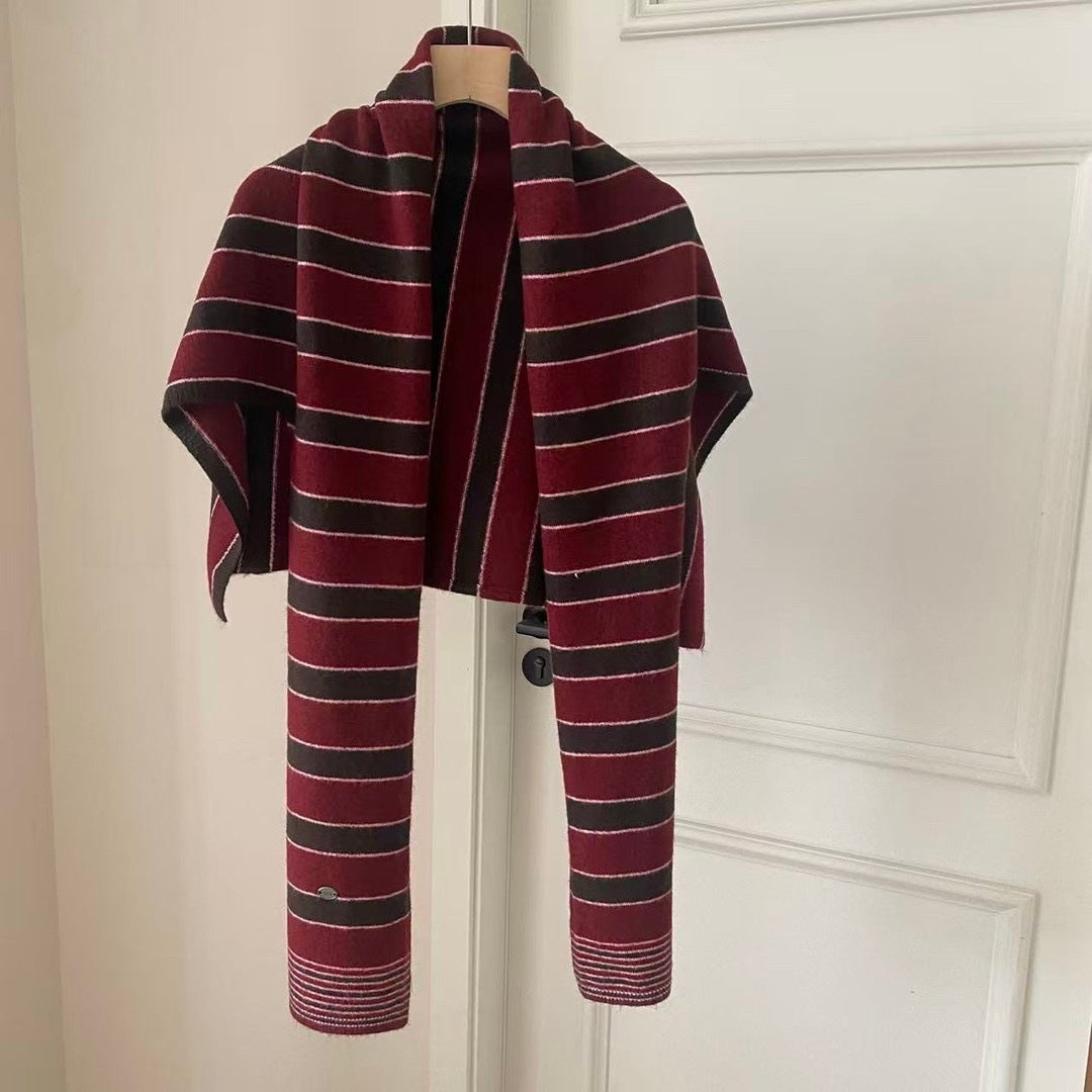 Striped Knit Scarf Shawl - DippedShop Wholesale - #5395