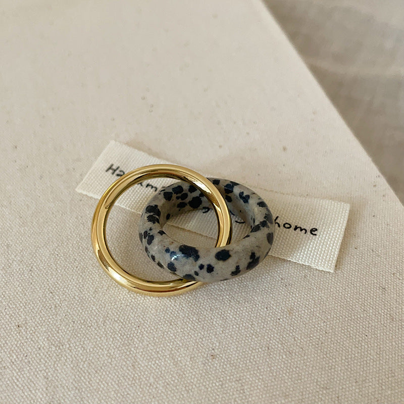 Double-Layer Dalmatian Ring - DippedShop Wholesale - #4867