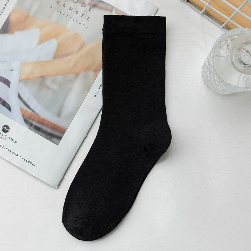Solid Cotton Mid Calf Socks - DippedShop Wholesale - #1491