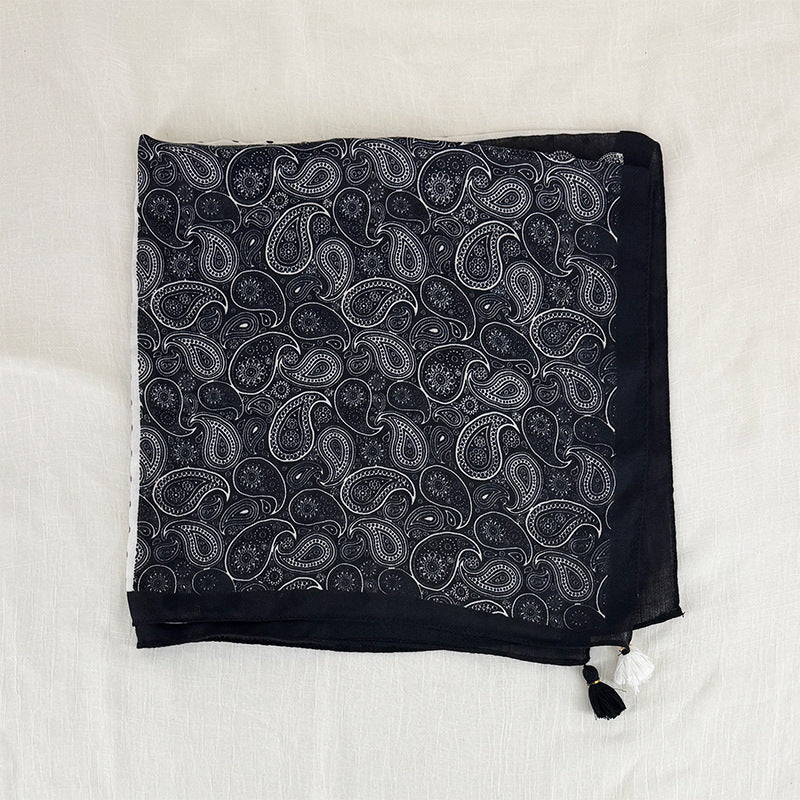 Vintage Polka Dot Paisley Print Square Scarf 6W6NSC211