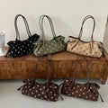 Vintage Polka Dots Ruched Shoulder Bag 6W10BBG2470