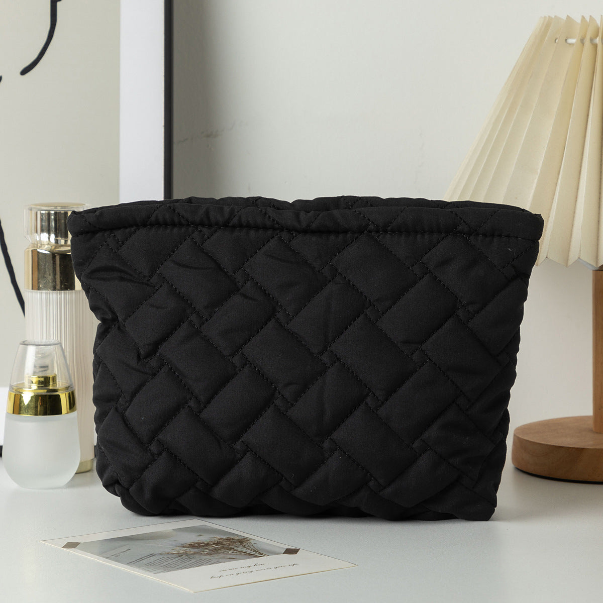 Quilted Shell Cosmetic Bag - DippedShop Wholesale - #7955