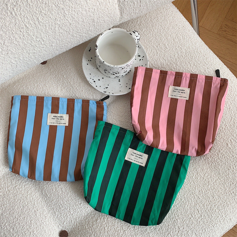 Color Block Striped Large Capacity Make Up Bag DP25A575