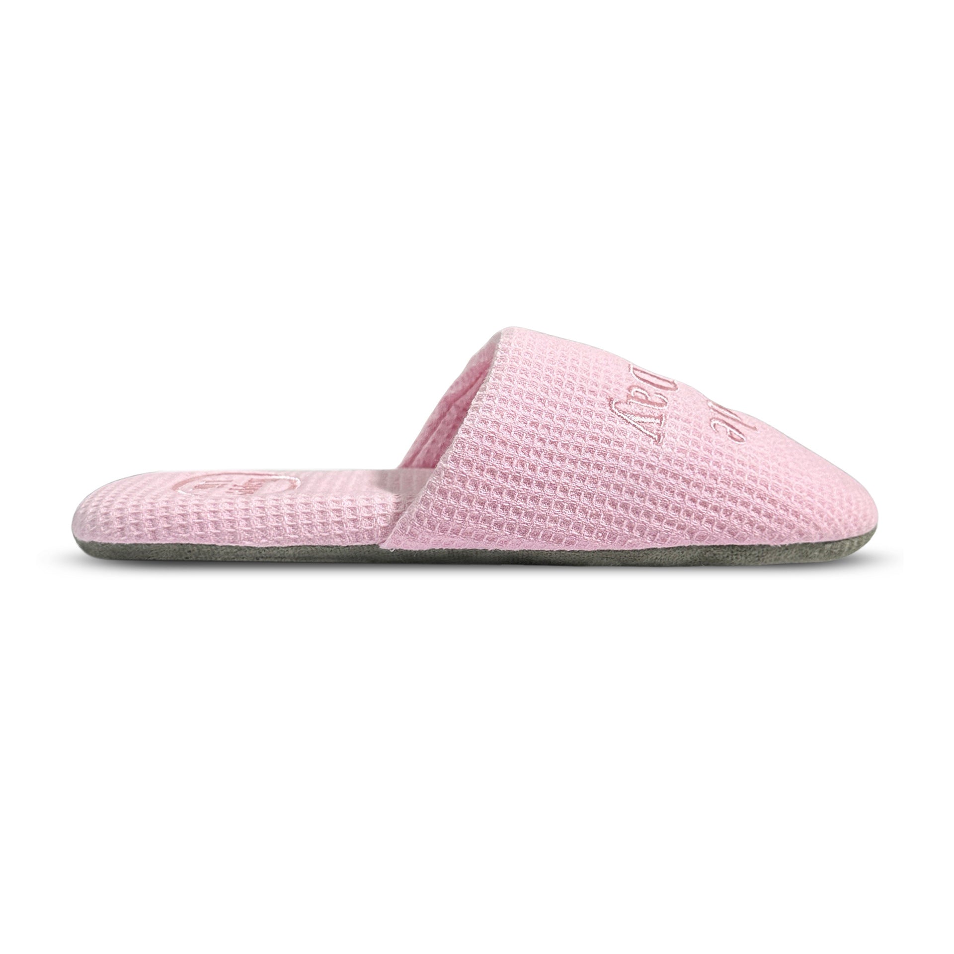 Soft Embroidered Waffle Slippers - DippedShop Wholesale - #8371