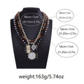 Vintage Beaded Chain Multi Layer Necklaces 6W6JNC621