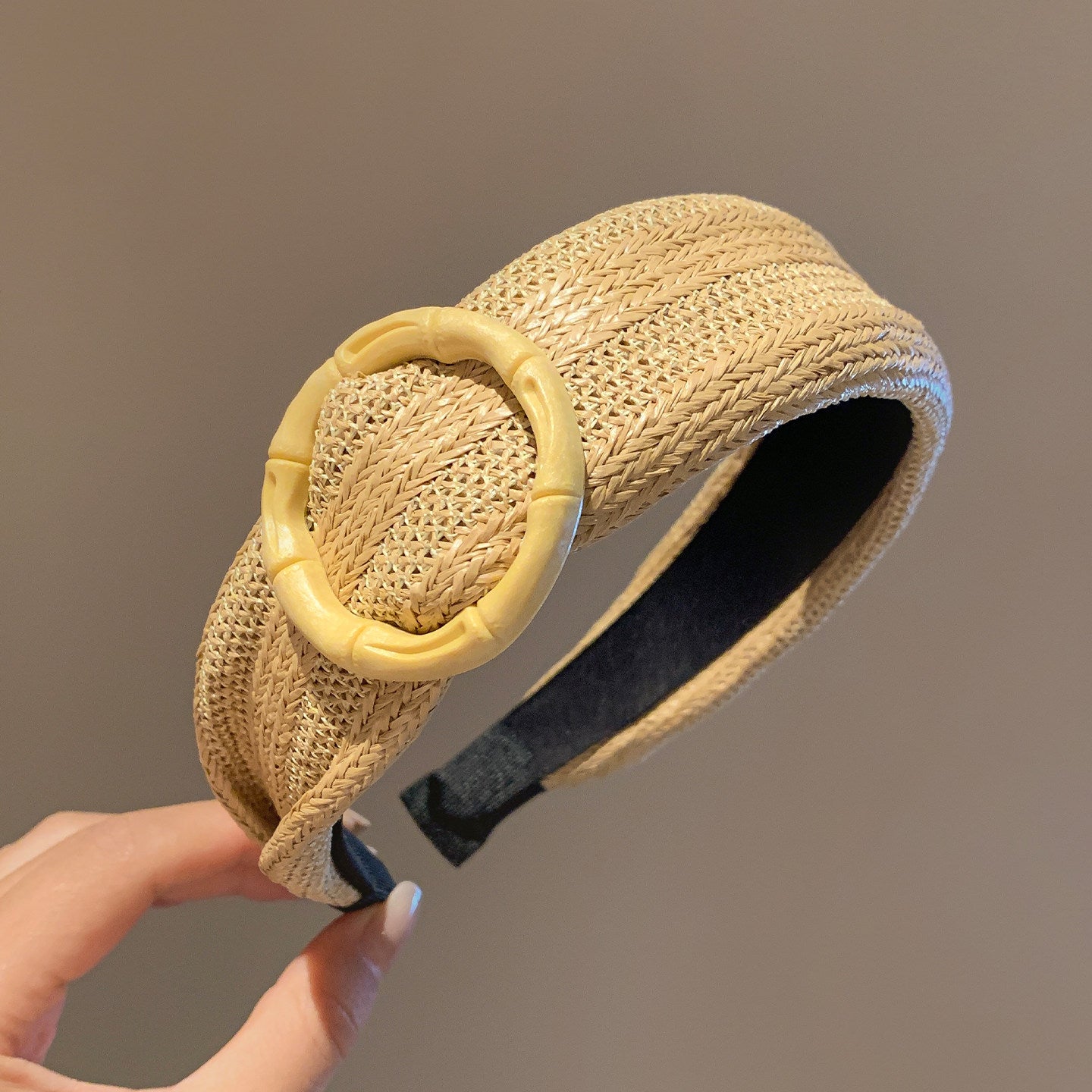 Minimalist Woven Straw Wide Headband 6W6HBD266