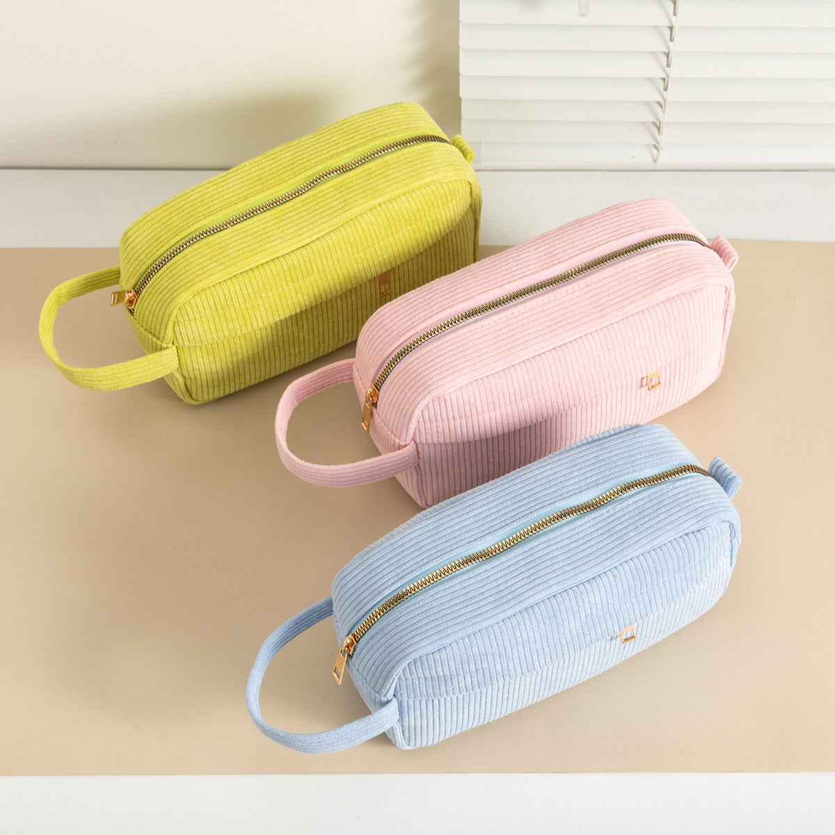 Minimalist Coduroy Solid Color Portable - DippedShop Wholesale - #3811