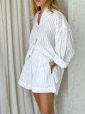 Floral Stripe Shirt Shorts - DippedShop Wholesale - #4003