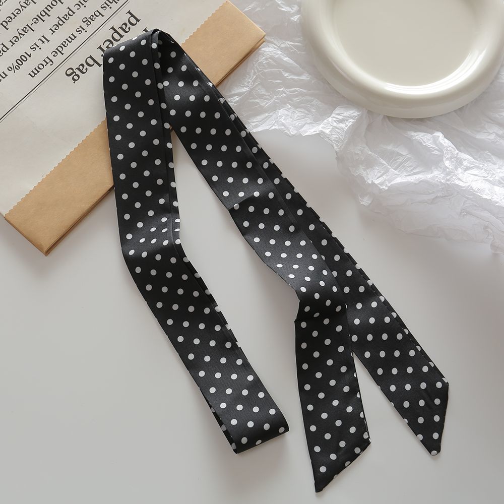 Fashion Polka Dots Narrow Soft Silk Scarf MK2BLW6W6NSI63