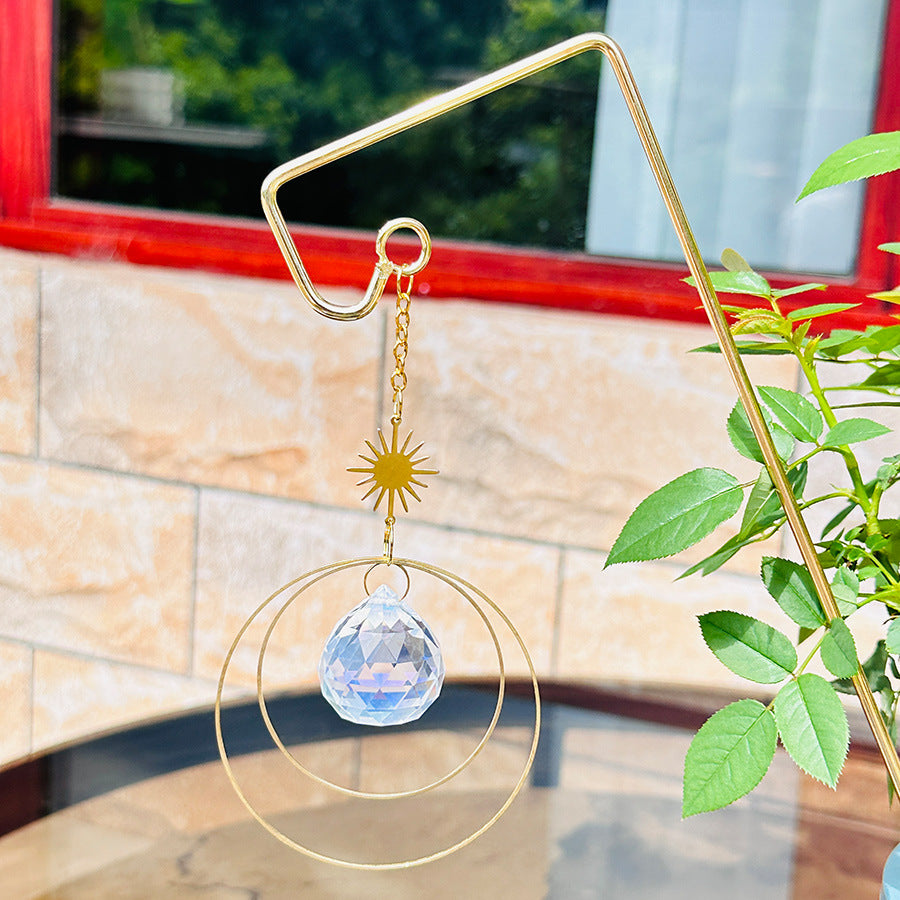 Gold Concentric Circles Sun Crystal Suncatcher 6H7HLS228