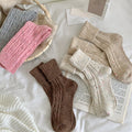 Thick Warm Wool-Blend Cable Knit Socks 6W8FSO710