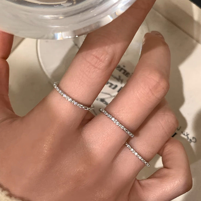 Cubic Zirconia Thin Ring - DippedShop Wholesale - #4019