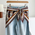 Minimalist Striped Cashew Waist Belt Silk Scarf MK2BLW6W6NSI70