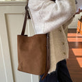 Faux Suede Bucket Shoulder Bag - DippedShop Wholesale - #2819