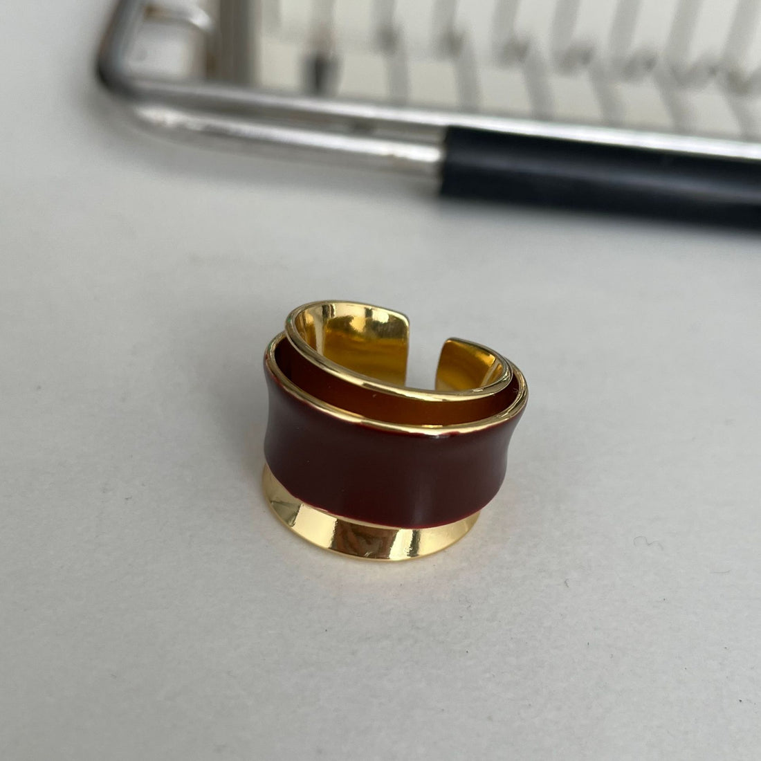 Elegant Enamel Double-Layer Open Ring DP25F766
