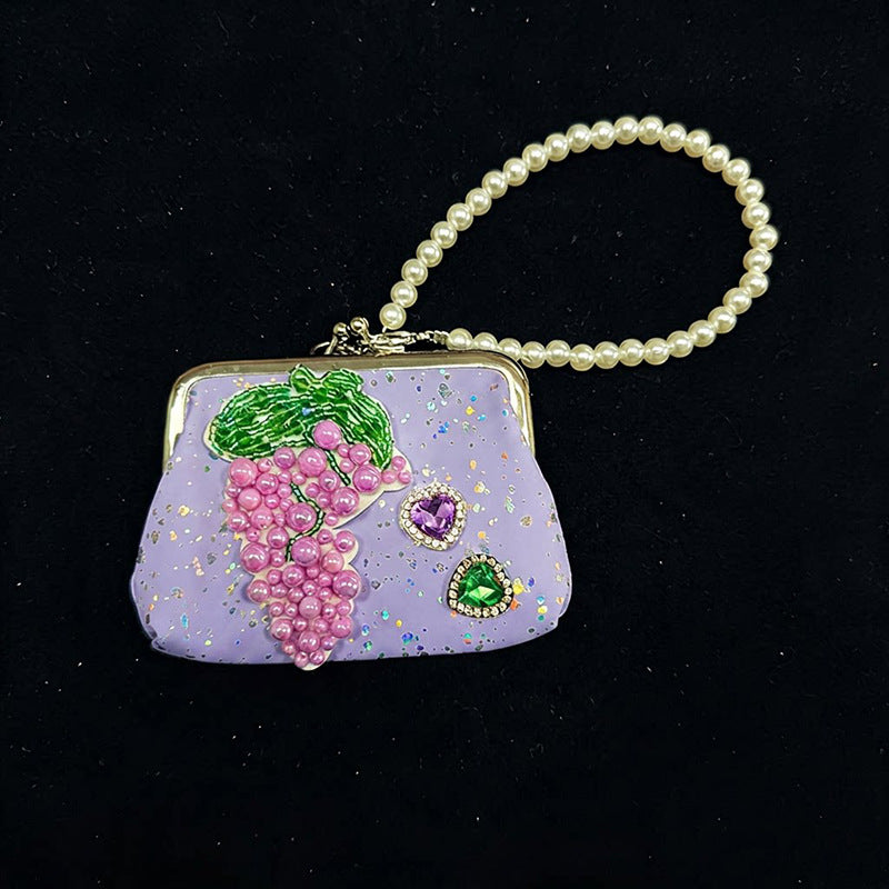 Fruit Polka Dot Beaded Mini Coin Purse 6W10BWB202