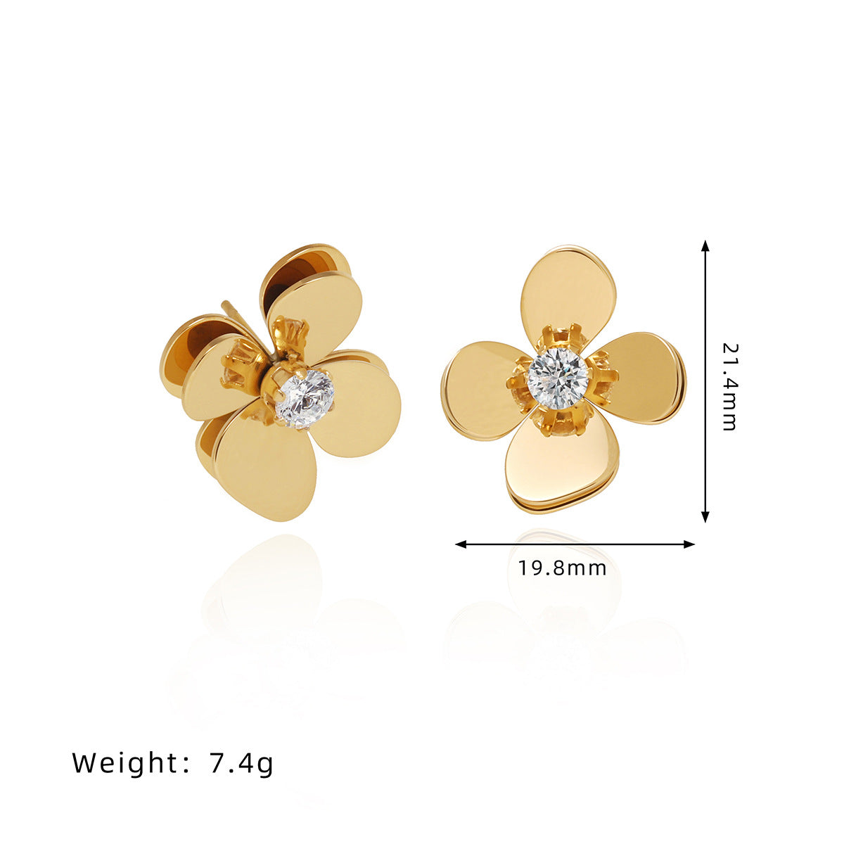 Flower Rhinestone Stud Earrings - DippedShop Wholesale - #5667