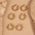 Rhinestone Pearl Hoop Earrings - DippedShop Wholesale - #3843