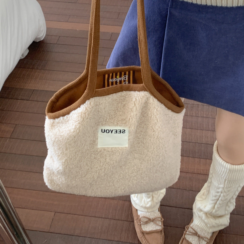 Casual Fuzzy Plush Underarm Shoulder Bag 6W10BBG2493