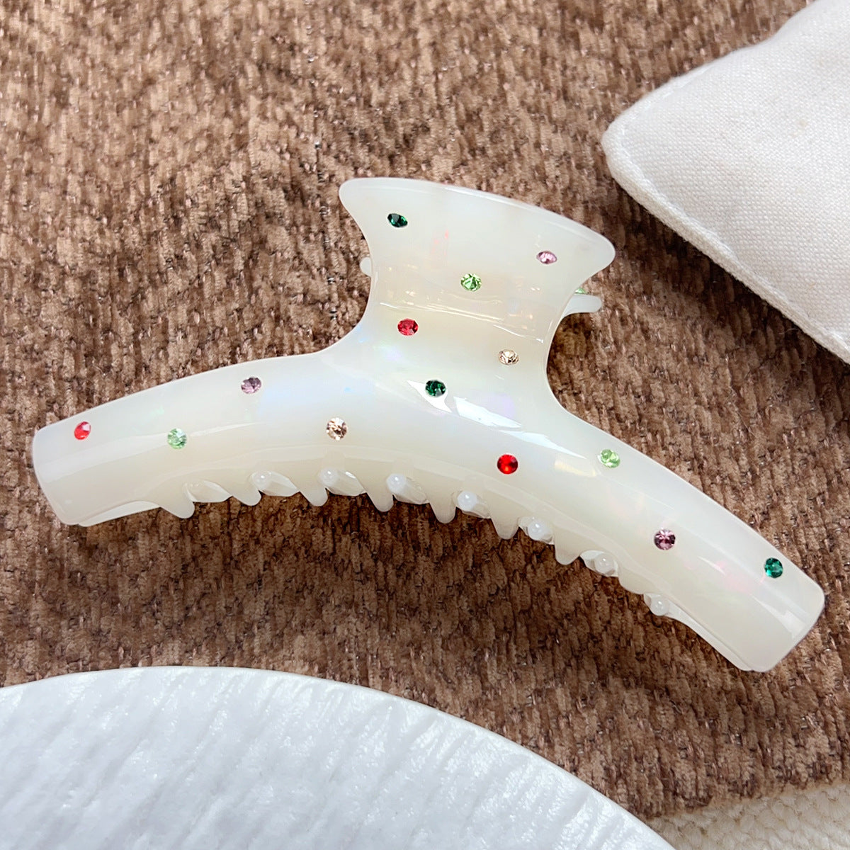 Colorful Rhinestone Irregular Acetate Hair Claw MK2PPM6W6HCP341
