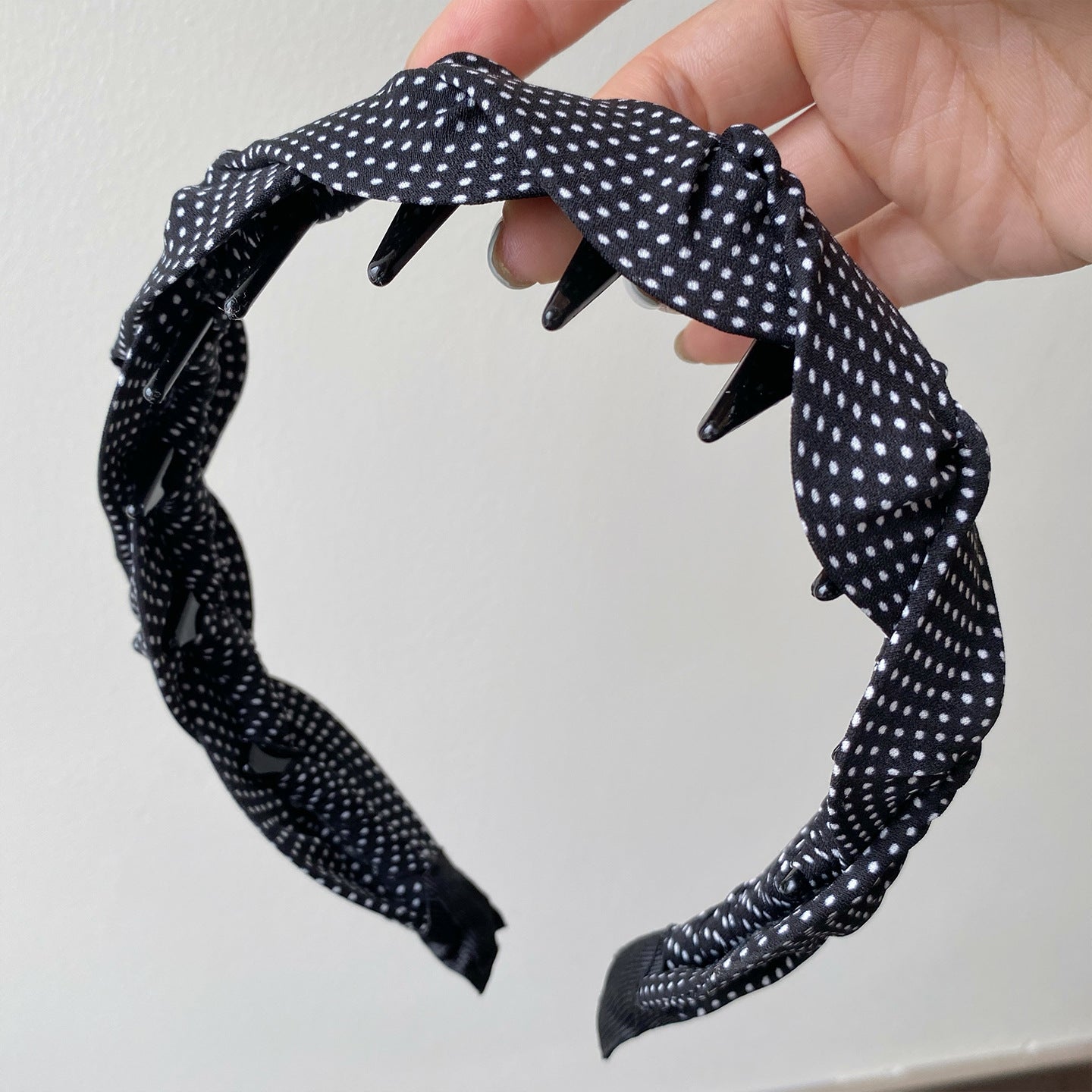 Vintage Polka Dots Woven Cross Headband MK2SPM6W6HBD20