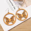 Wooden Butterfly Dangle Earrings - DippedShop Wholesale - #5635