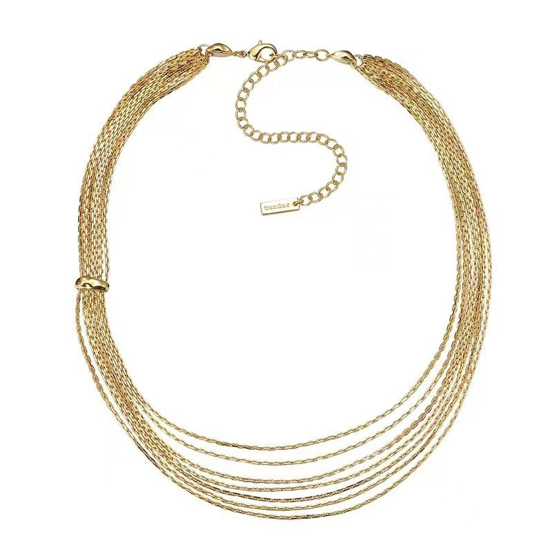 Minimalist Layered Gold Necklace - DippedShop Wholesale - #9267
