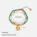 Fresh Double-Layer Beaded Chain Bracelet 6W6JBR521